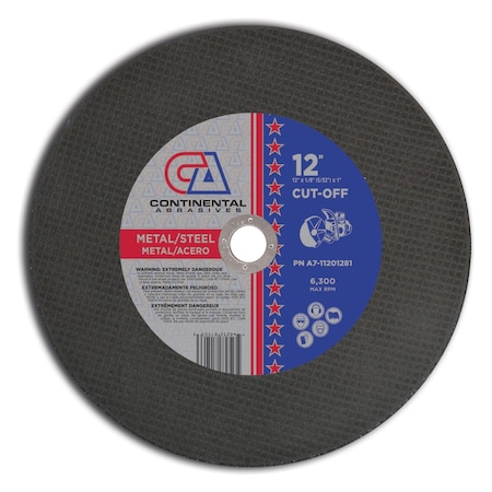 12" x 1/8" (5/32) x 1" Triple Reinforced High Speed Gas or Electric Abrasive Saw Blade for Metal